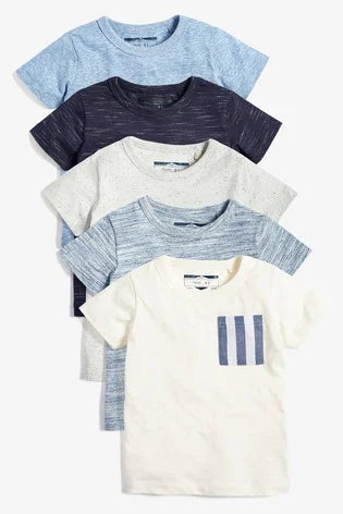 5 Pack Textured T-Shirts