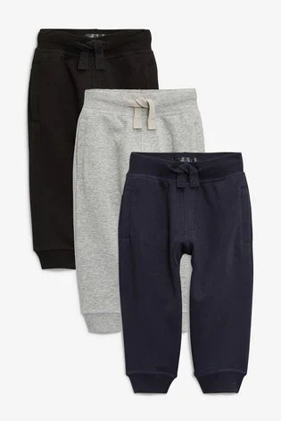Grey/Navy/Black Essential Joggers Three Pack