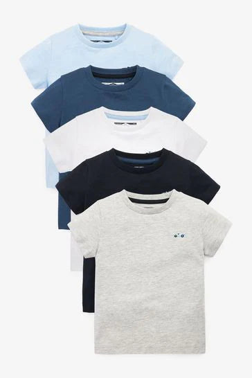 Blue-5 Pack Short Sleeve T-Shirts